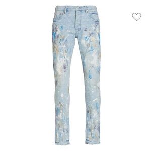 PURPLE Brand Paint Splatter Jacquard Jeans – Size 33 | Rare Designer Piece